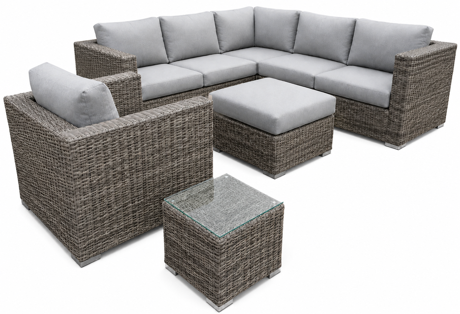 Marrakech 5-seater outdoor sectional set in Sunbrella Cast Slate