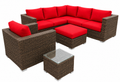 Marrakech 5-seater outdoor sectional set in Sunbrella Canvas Jockey Red