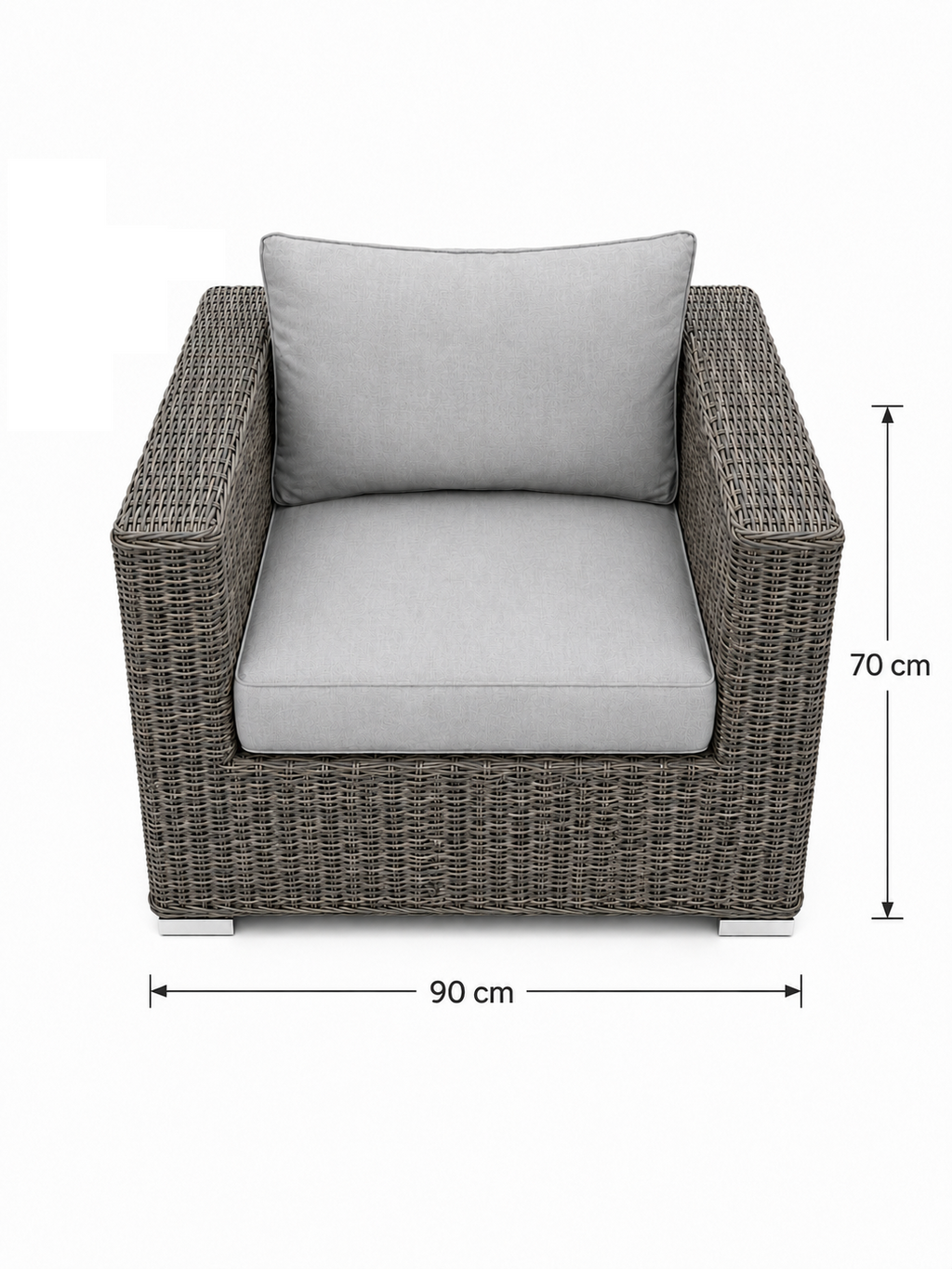 Marrakech outdoor club chair dimensions diagram in centimetres
