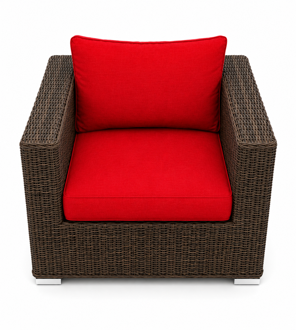 Marrakech outdoor club chair in Sunbrella Canvas Jockey Red
