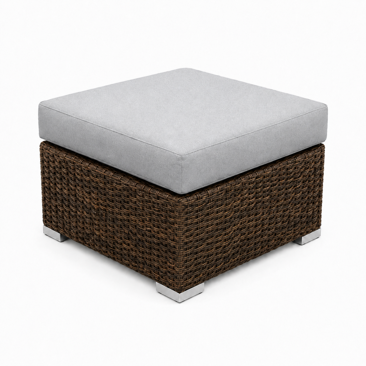 Marrakech outdoor coffee table ottoman in Sunbrella Cast Slate