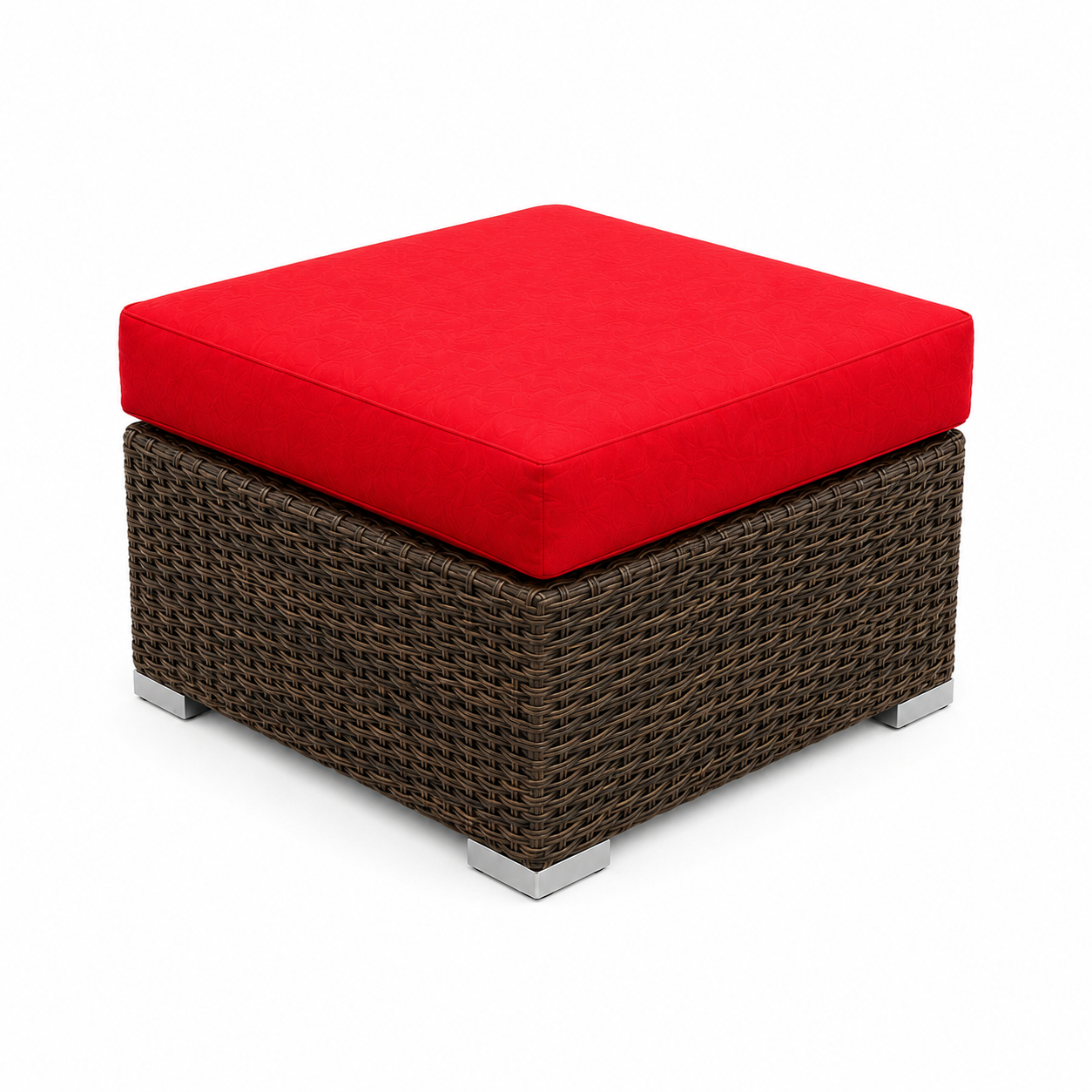 Marrakech outdoor coffee table ottoman in Sunbrella Canvas Jockey Red