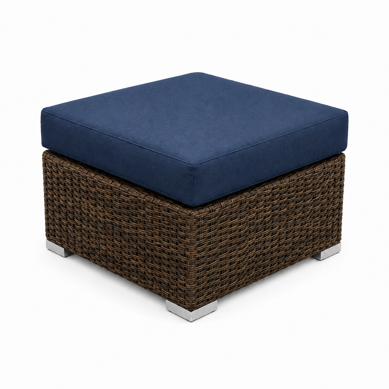Marrakech outdoor coffee table ottoman in Sunbrella Sapphire Blue