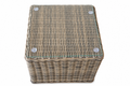 Marrakech outdoor rattan side table with glass top