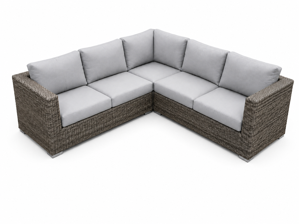 Marrakech outdoor sectional sofa, high-angle layout view