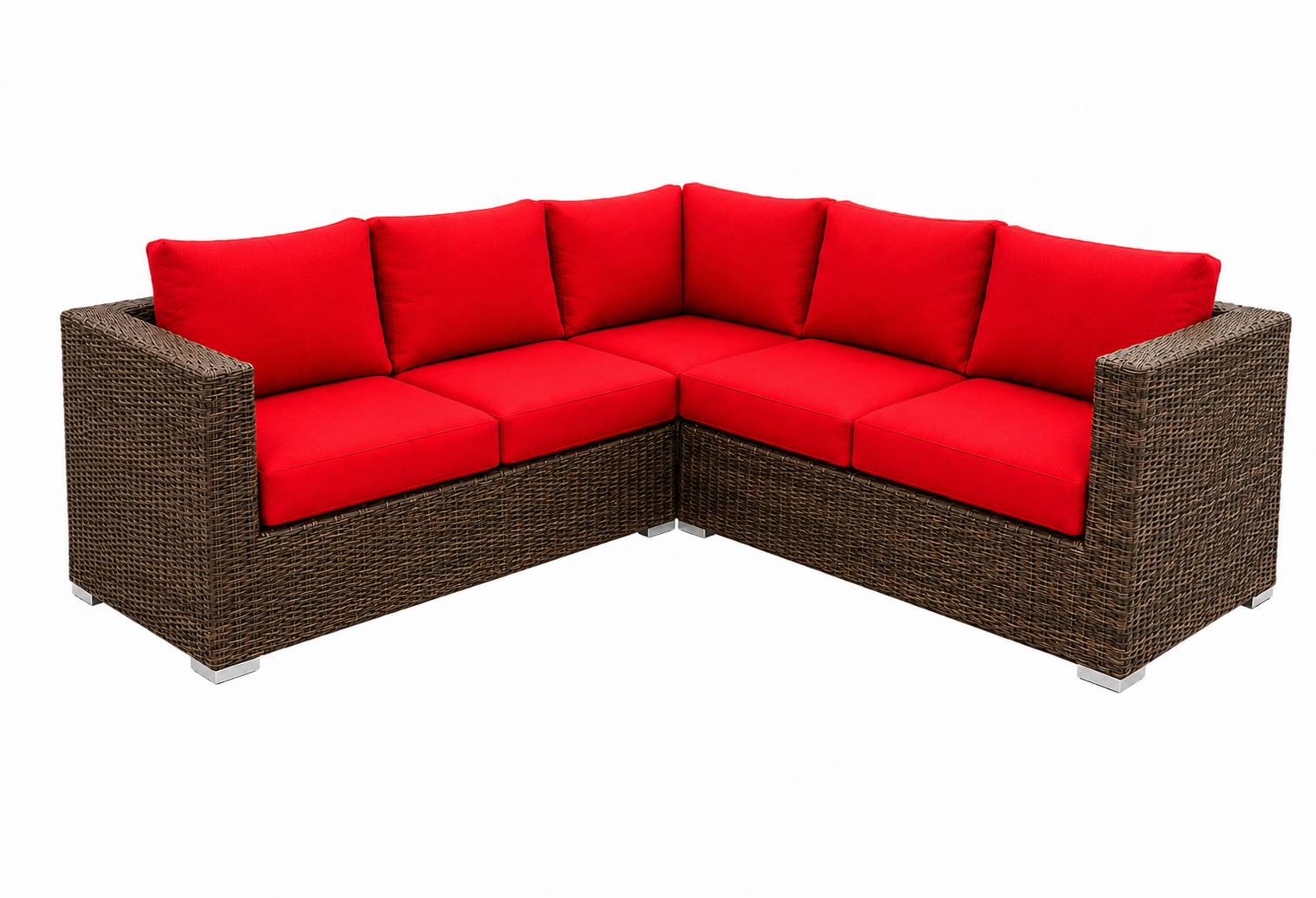 Marrakech 5-seater outdoor sectional sofa only in Sunbrella Canvas Jockey Red