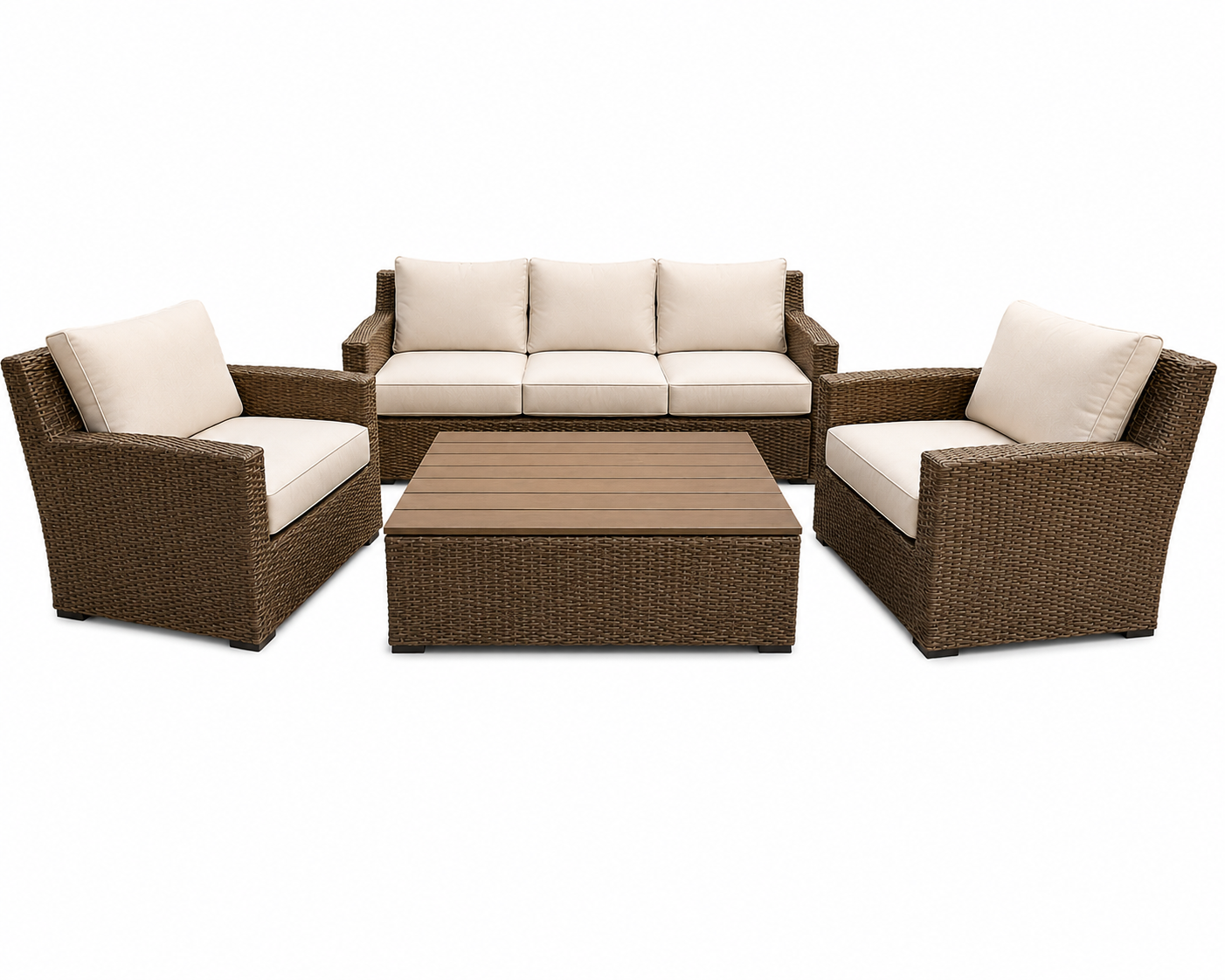 Royal Terrace 4-piece outdoor conversation set with sofa, club chairs and coffee table